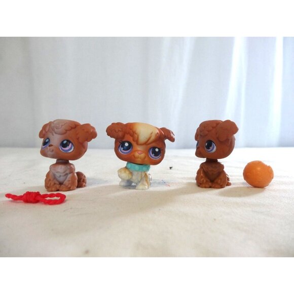 Littlest Pet Shop LPS Playful Puppies Poodle Dogs #37 #38 #39 accessories - Picture 8 of 11